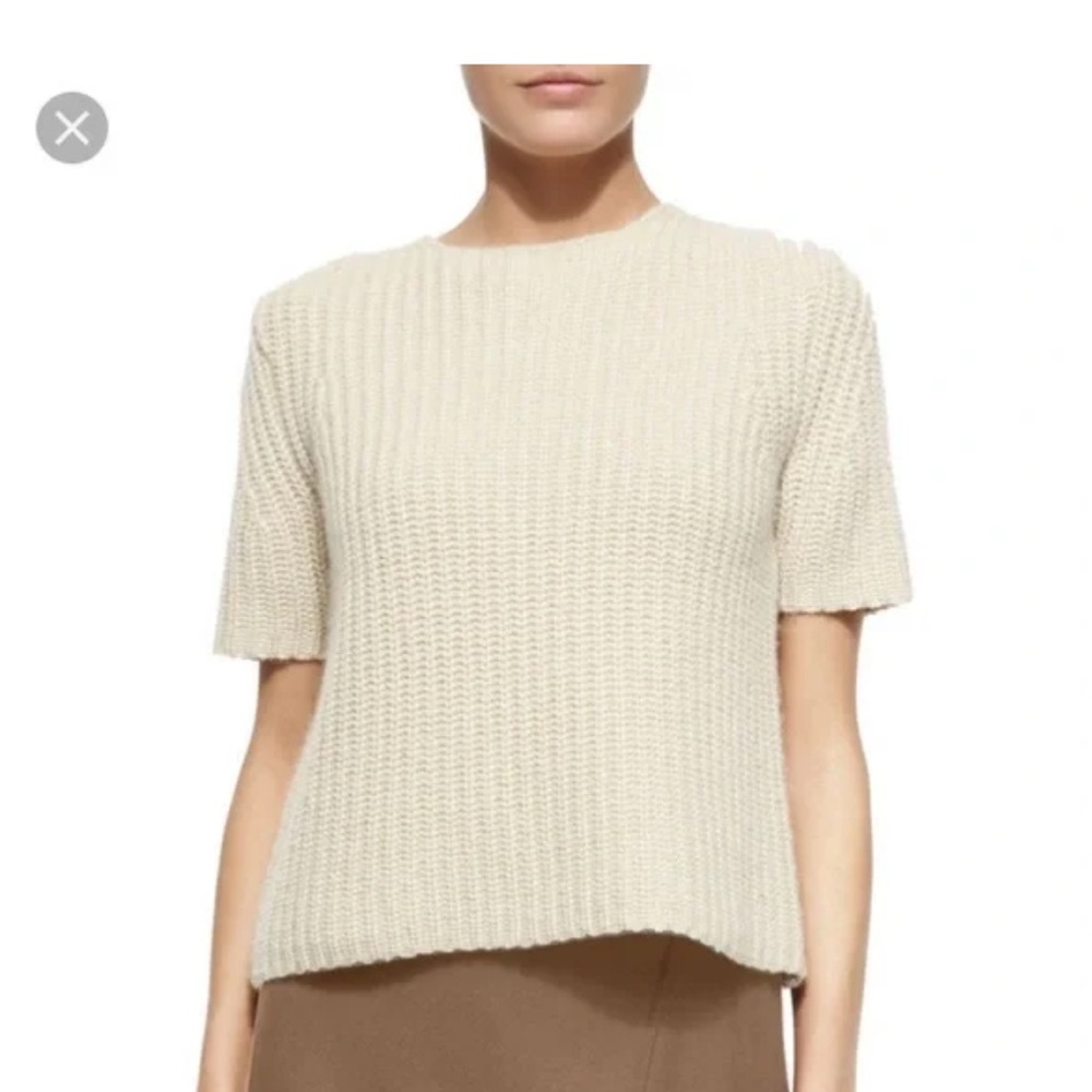 Theory Edalina Fine Haven Wool-Cashmere sweater size small in cream.